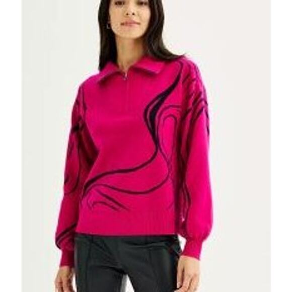 Nine West Half Zip printed sweater   Women's size M - Picture 1 of 3
